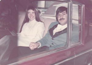 Peter and Kathy Wedding LimoJuly 1974.jpg